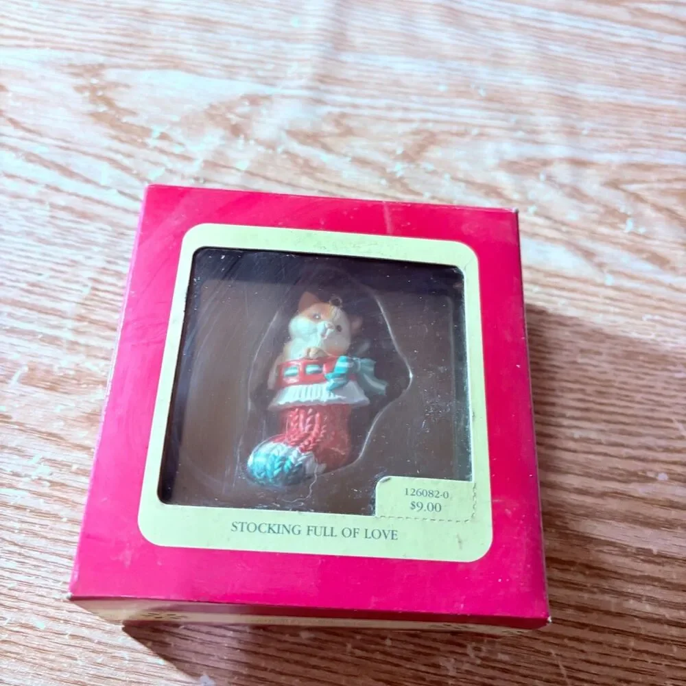 1992 Carlton Cards Stocking Full Of Love Heirloom Ornament In Box Kitten